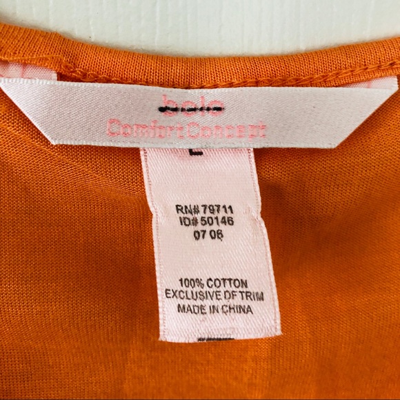 NWOT Comfort concepts orange cotton v neck swimsuit cover up SIZE large - Picture 4 of 7